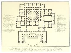 Architectural plan of the Parliament House, Dublin from 1896