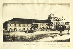 Historic illustration of Faculdade de Direito building in São Paulo from 1881