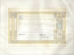 Certificate of honorary membership for Dr. P.J.H. Cuypers in the The Hague Art Circle, pencil and ink on paper
