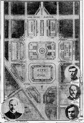 1912 architectural plan for San Francisco Civic Center by John Galen Howard, Frederick H. Meyer, and John Reid Jr.