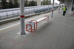Shosse Entuziastov station on Moscow Central Circle (MCC) with modern glass architecture and railway tracks