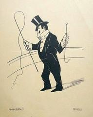 Portrait of Scipione Ciniselli, Director of Saint Petersburg Circus, in a caricature from the album 'All Petersburg in Caricatures'