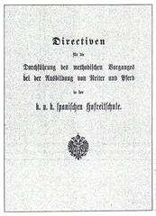 Copy of the cover page of the Directives from 1898