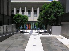Melbourne Immigration Museum Square with modern and historical buildings