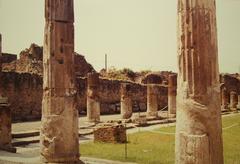 Ruins of ancient Pompeii with preserved buildings and streets