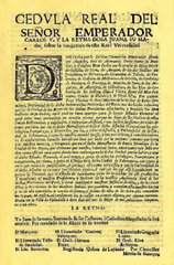 Privilege document by Charles V establishing University of San Marcos in Lima Peru 1551
