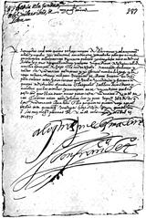 Facsimile of Viceroy Toledo's provision dated April 25, 1577, granting an annual rent of 13,000 pesos to the University of San Marcos