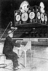Historic scoreboard at Chicago Stadium in 1943