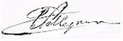 Signature of Argentine politician and former president Carlos Pellegrini