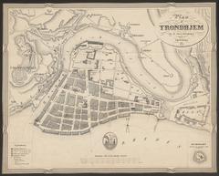 Historical map of Trondheim, Sør-Trøndelag, Norway from Riksantikvaren archive