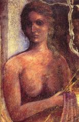 Roman fresco depicting a maenad from Casa del Criptoportico in Pompeii