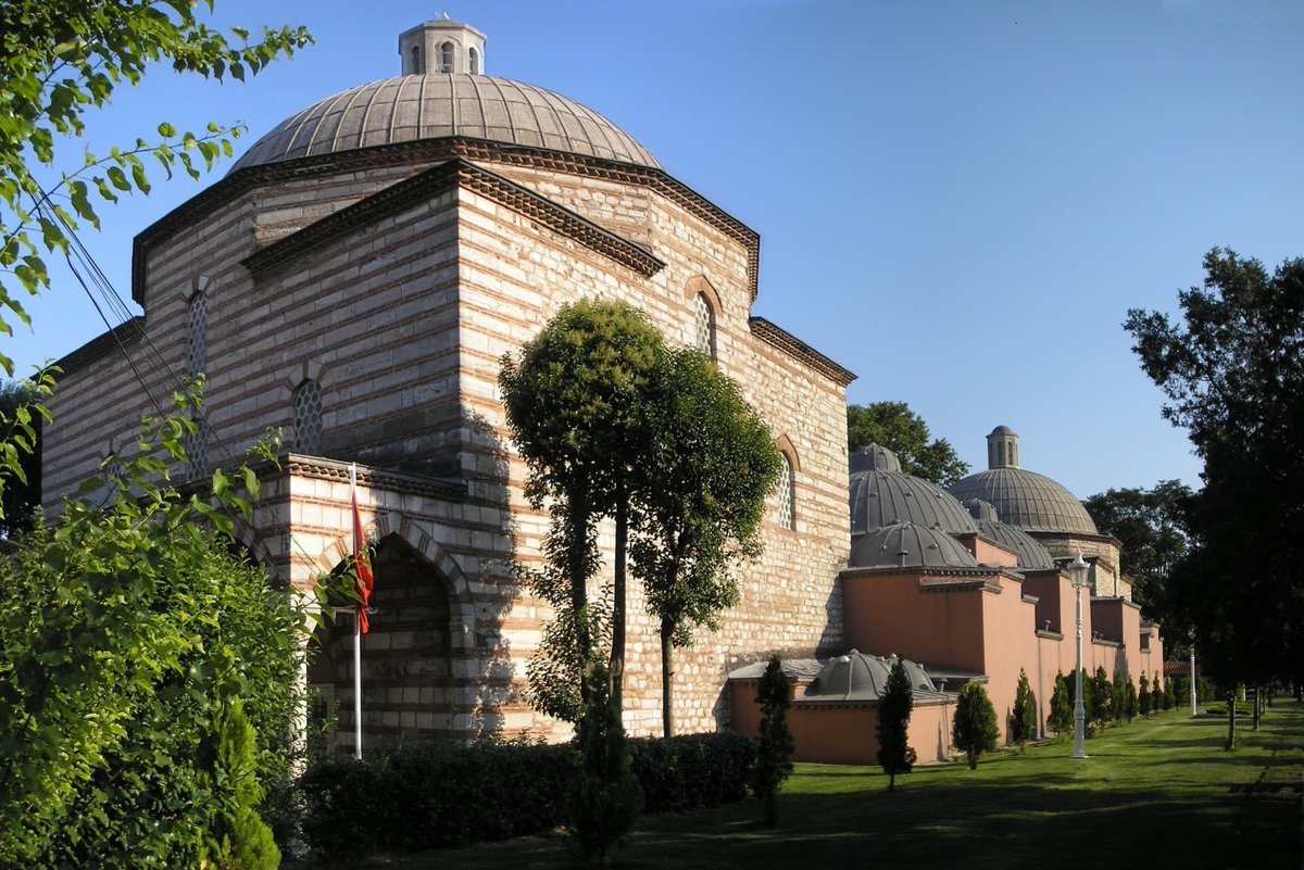Exterior view of the historic Turkish bath (hamam) built by Mimar Sinan in Istanbul near Hagia Sophia