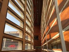 Interior of Auditori de Barcelona with rows of seating and stage