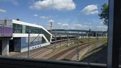 Russian railway station Andronovka with multiple tracks and platforms