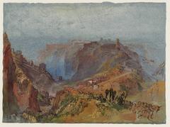The Rham Plateau and the Bock in Luxembourg City from the North-East, painted by Joseph Mallord William Turner circa 1839