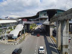Exterior view of Titiwangsa Monorail Station in Kuala Lumpur with modern architectural design