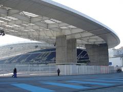 North entrance and western stand of Dragão stadium in Porto