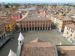 Aerial view of the Modena Cathedral showcasing its Romanesque architecture