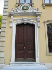 Door on the left side of Teşvikiye Mosque in Istanbul