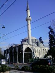 Exterior view of Fındıklı Molla Çelebi Mosque with intricate architectural details and minaret in Istanbul, Turkey
