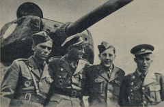 Soldiers of the 1st Czechoslovak Armored Brigade with T-34/85 tank c. 1944