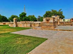 Rudabai Stepwell in Adalaj, Gujarat, a five-storey 15th-century underground stone structure with intricately carved pillars and Hindu temple architecture