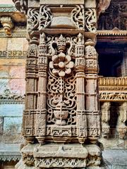 Rudabai Stepwell or Adalaj Ni Vav, a 15th-century intricately carved five-storey underground stepwell with Hindu temple and spiral staircases in Gujarat, India
