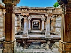 Rudabai Stepwell Adalaj Gujarat intricate stone carvings India