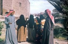 Historic view of Al Ula, Saudi Arabia in the 1970s with desert landscape and rock formations