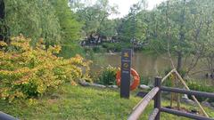 Boramae Park Pond with reflections and trees in Seoul