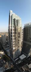 World Square shopping and commercial complex in Sydney at sunset