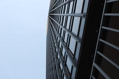 Close-up view of mullions on 330 North Wabash building in Chicago showing architectural details