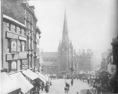 Bull Ring Birmingham 1880s with St Martin's Parish Church and High Street view