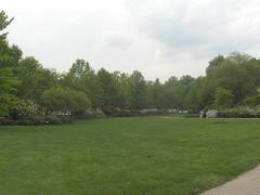 Azalea Garden in Fairmount Park with blooming azaleas and greenery