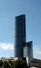 View of Sky Tower from Radosna Street in Warsaw