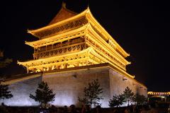 Drum Tower in Xi'an China historical wooden architecture