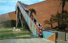 Escalator inside the Anheuser-Busch brewery attraction in Tampa Florida around 1970