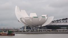 ArtScience Museum view from Merlion Park in Singapore