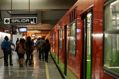 Interior view of a Metro train in Mexico City