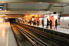 Mexico City Metro train arriving at station