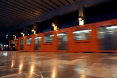 Interior view of a Metro train in Mexico City