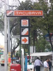 Metro Tacubaya sign at the station entrance