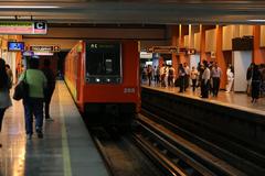 Interior of a Metro CDMX train car with passengers
