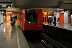Mexico City Metro train at station