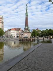 Anspach Fountain in Brussels on Quai au Bois à Brûler