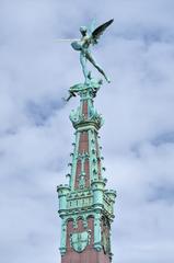 Top of Anspach Fountain column at Quai au Bois à Brûler, Brussels