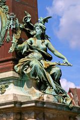 Fontaine Anspach in Quartier Maritime, Brussels featuring 'magistrature Communale' sculpture by Julien Dillens
