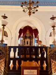 Interior of Dubrovnik Synagogue with central Bimah and Tzedakah box in August 2024