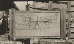 Crate of railway parts including journal bearings for tank cars at Camp Pullman, La Rochelle, France, September 1918