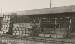 Railway parts crate at Camp Pullman in La Rochelle, France, November 1918